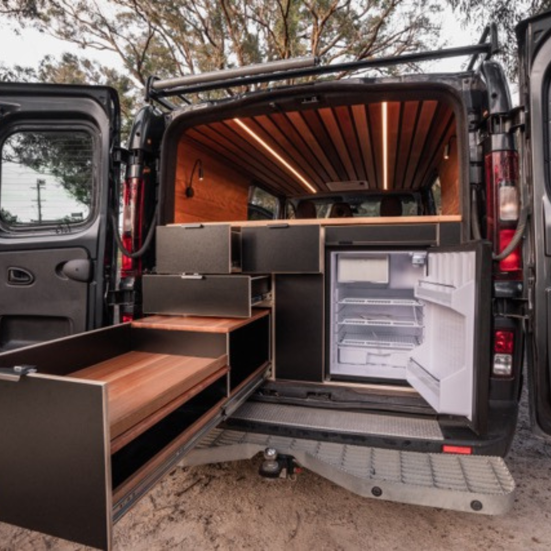 Interior of 2023 Renault Trafic with Custom Van Fitouts Conversion