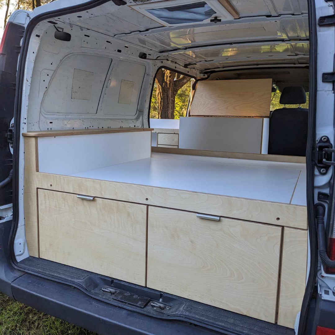 Interior View of 2012 Mercedes Vito with Custom Van Fitouts Conversion