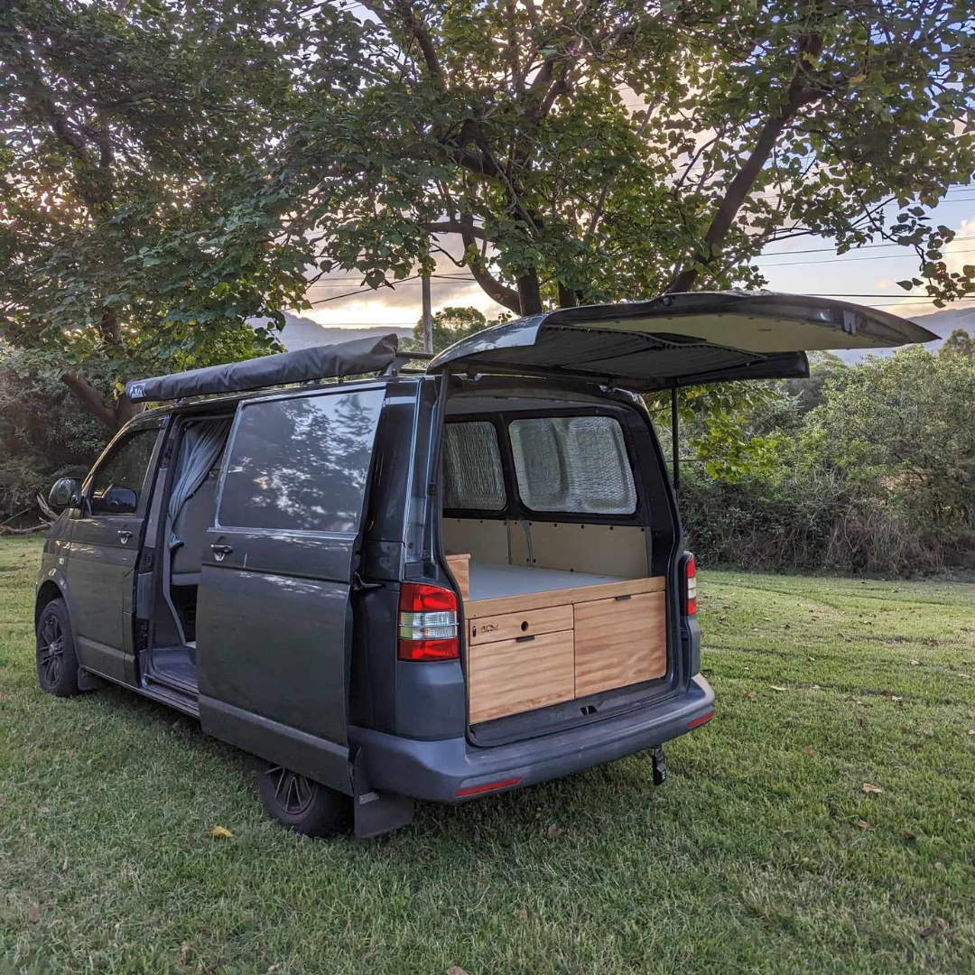 Interior of 2014 VW Transporter with Custom Van Fitouts Conversion