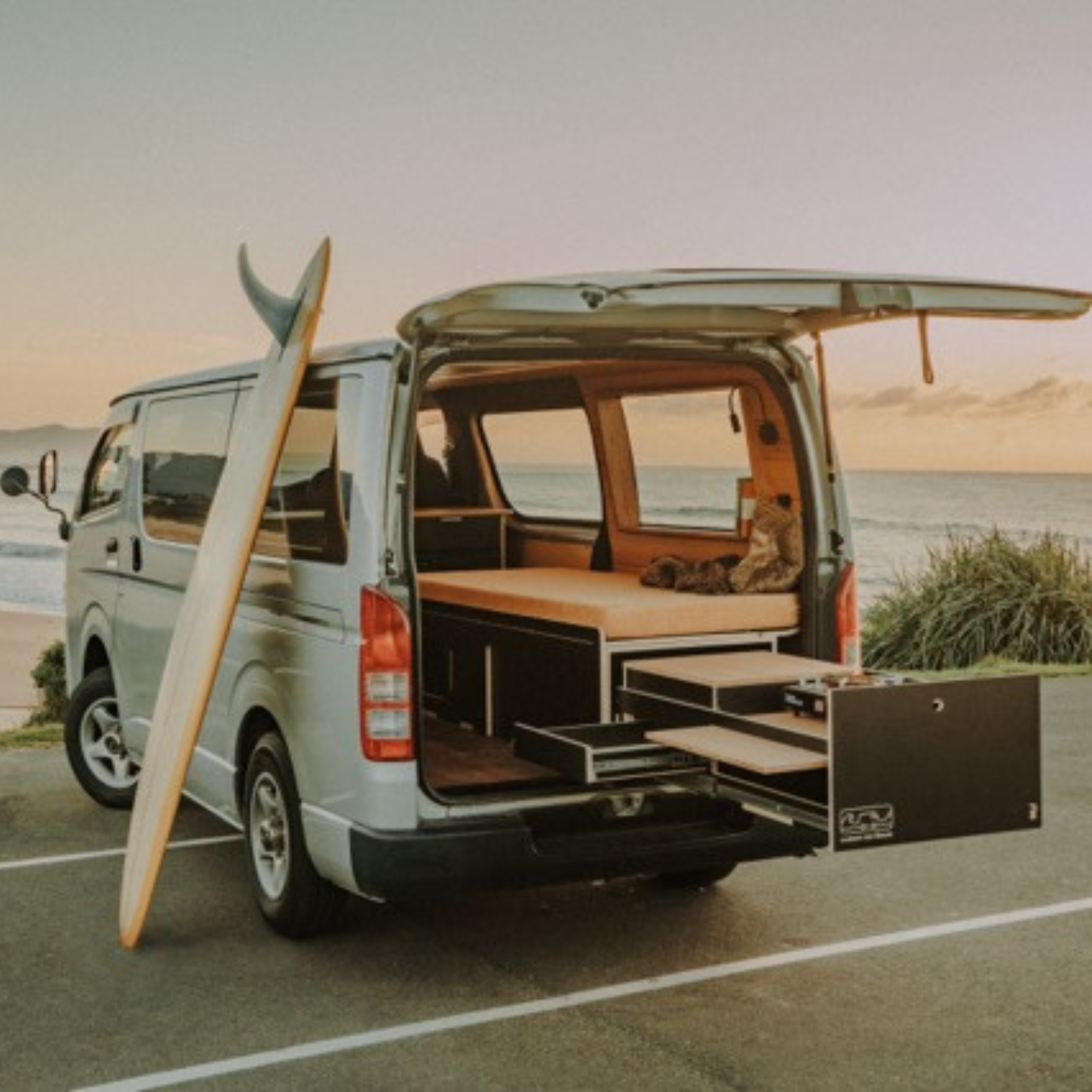 Customer Enjoying a Custom Van Fitout