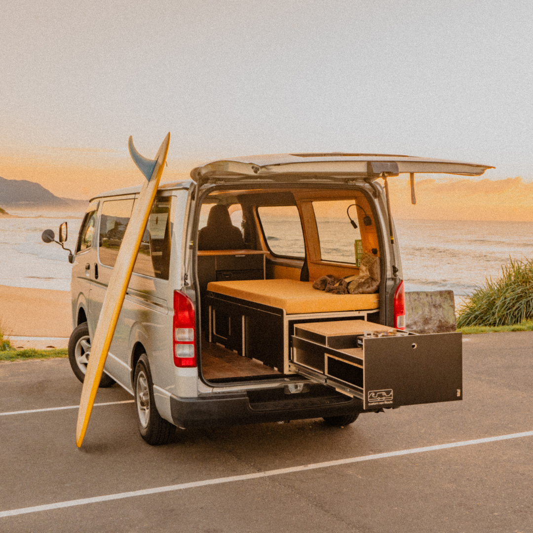 Easy Lounge Van Conversion Kit with sliding bed base and storage