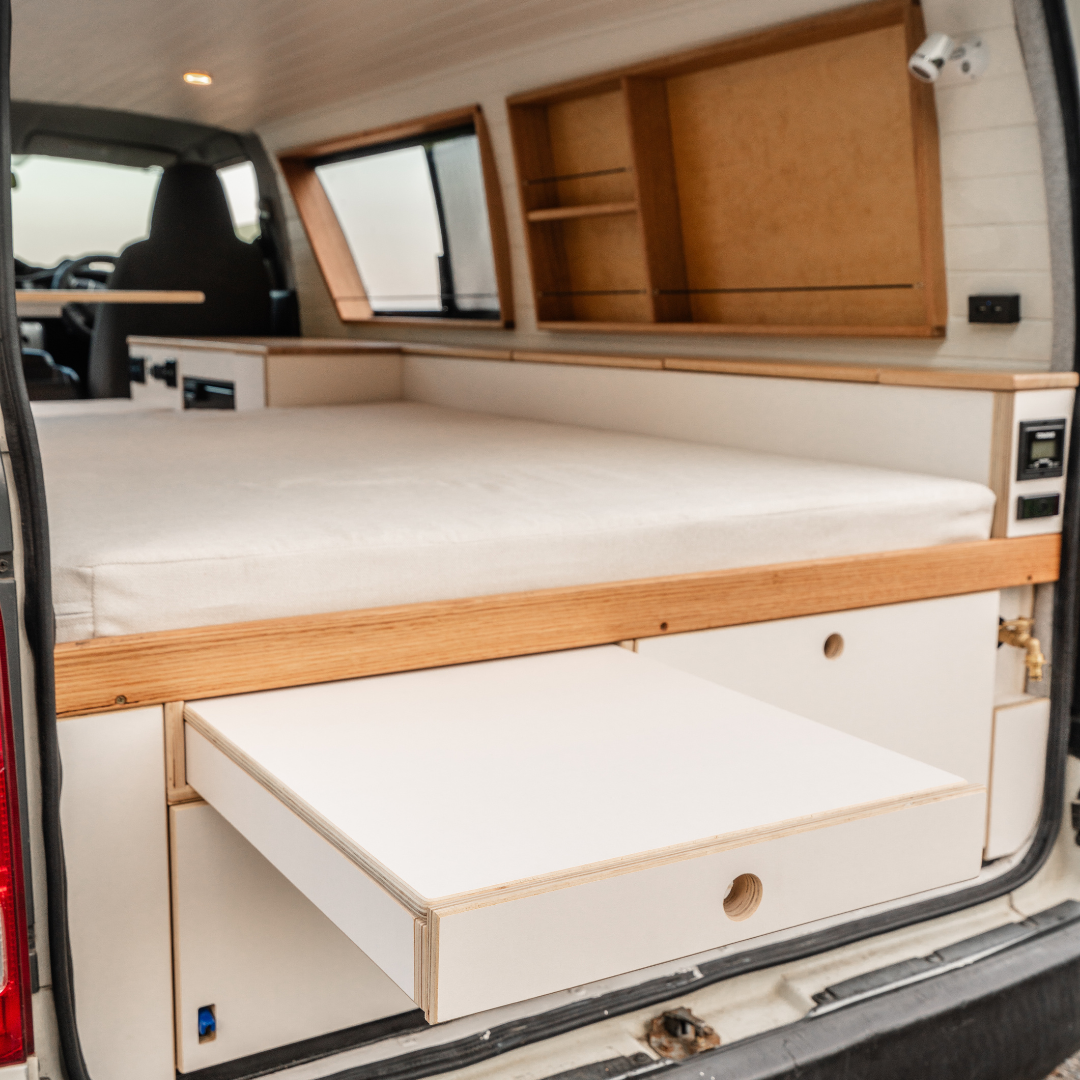 Cozy Sleeping Area in 2015 Toyota Hiace LWB Project